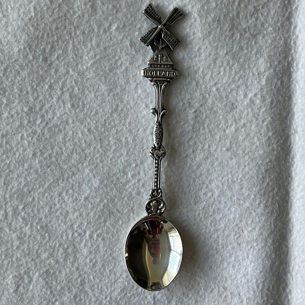 Collectible Spoon Holland spinning Windmill Sterling Silver?? plated?? Dezet 90